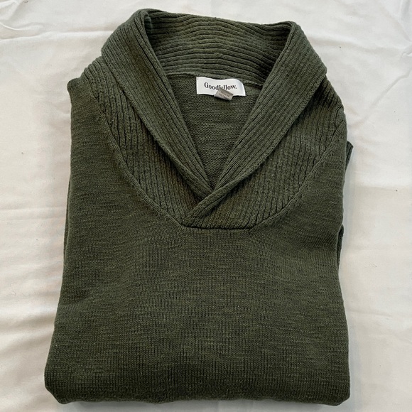 Goodfellow & Co olive shawl neck cotton sweater - Picture 3 of 7